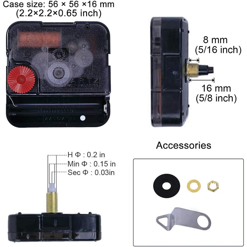 EMOON Clock Movement Mechanism Kit with 3 Pack Hands, Silent Sweep Quartz 12888 Motor, DIY Replacement for Custom Clock - Image 5